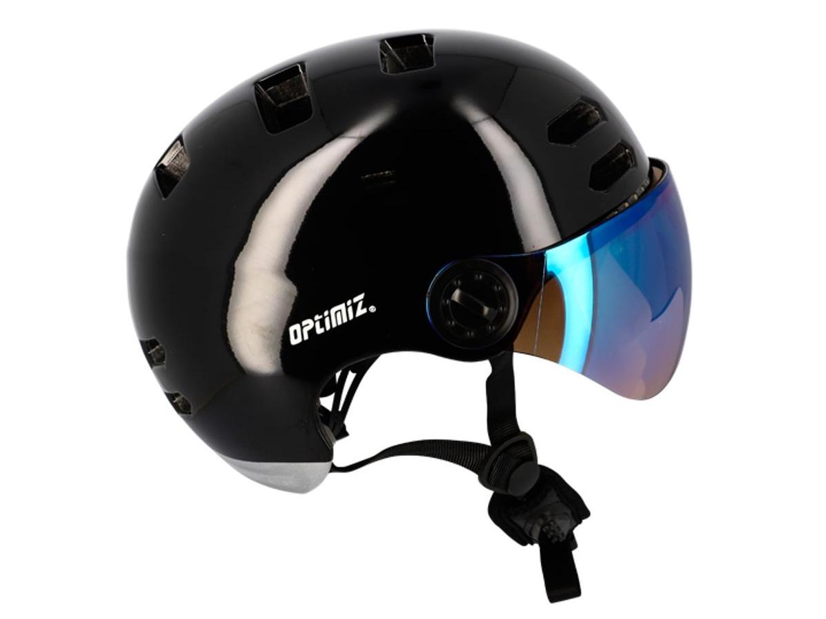Casque Urbain 0390 Noir brillant in-mold clignotant Optimiz