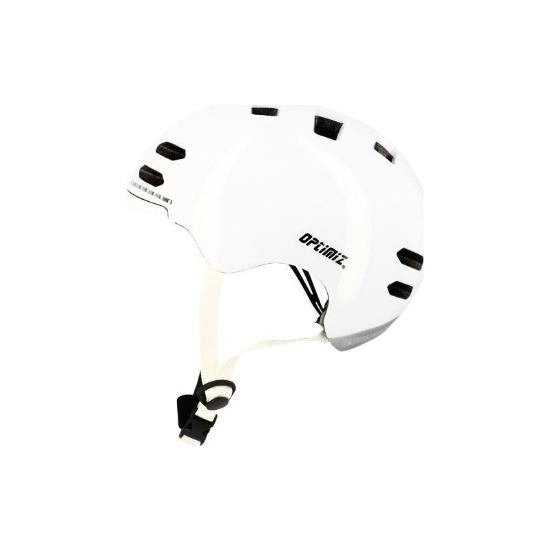 Casque Urbain O370 blanc brillant in-mold clignotant Optimiz